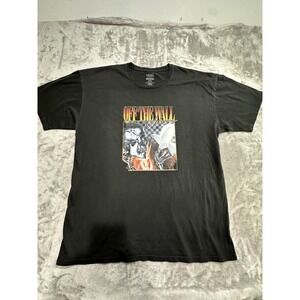 Vans T-Shirt Men's Size 2XL Black Short Sleeve Front Graphic Crew Neck EUC